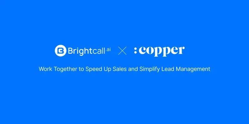 Promotional graphic with text about Copper working together to speed up sales and simplify lead management